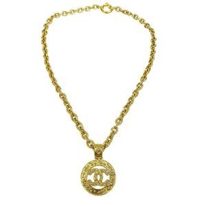 Chanel Medallion Chain Necklace 94A Gold 94205